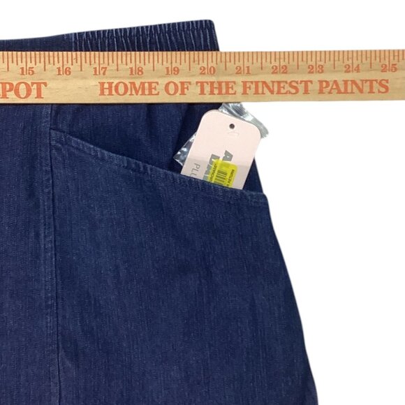 NWT Allison Daley Blue Jean Denim Skirt Elastic Waist & Pockets Woman's Size 22W - Picture 4 of 5